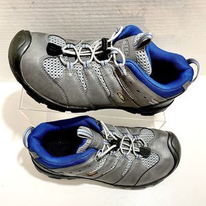 KEEN Targhee II Hiking Shoes - Size 5 - Blue & Gray-  Draw String - Kids / Youth